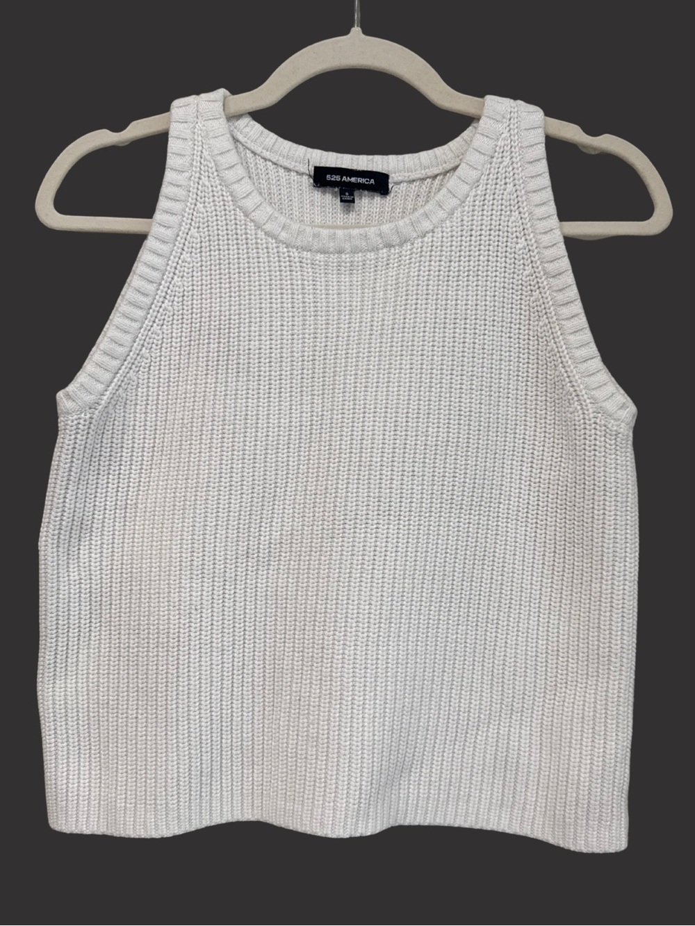 White Chunky Knit Sweater Tank 100% Cotton Coastal 525 America S Minimalist